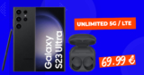 Samsung Galaxy S23 Ultra 5G & Galaxy Buds2 Pro für einmalig 49 Euro mit unlimited LTE/5G für 69,99 Euro monatlich