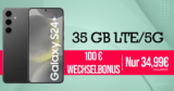 Samsung Galaxy S24+ (S24Plus) für einmalig 279 Euro mit 35GB LTE/5G und 100 Euro Wechselbonus bei Rufnummermitnahme nur 34,99 Euro monatlich