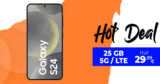 Samsung Galaxy S24 für einmalig 179,99 Euro mit 25GB LTE/5G nur 29,99 Euro monatlich – mit Trade-In nur 79,99 Euro Zuzahlung