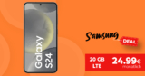 Samsung Galaxy S24 für einmalig 249,99 Euro mit 20GB LTE und 50 Euro Wechselbonus bei Rufnummermitnahme nur 24,99 Euro monatlich