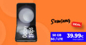 Samsung Galaxy Z Flip5 für einmalig 179 Euro mit 50 GB 5G/LTE nur 39,99 Euro monatlich