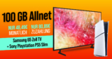 Samsung UHD 65 Zoll TV & PlayStation 5 Digital Slim für einmalig 80.89 Euro mit 100GB 5G Allnet Flat nur 48.49 Euro monatlich