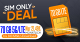 Sim Only Highspeed Deals – 25GB nur 16,49€ – 50GB nur 18,99€ – 70GB nur 21,49€ – 140GB nur 23,99€ monatlich