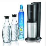 SODASTREAM CRYSTAL 2.0 BLACK WASSERSPRUDLER INKL 2 GLASKARAFFEN nur 74,99€