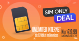 Unlimited / Unbegrenzt LTE/5G mit bis zu 15 Mbit/s im Download nur 19,99 Euro monatlich
