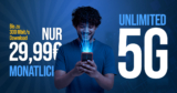 monatlich kündbar – o2 Mobile Unlimited Max (5G max. 300 MBit/s) nur 29.99 Euro monatlich – Anschlusspreis nur 19.99€
