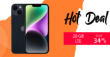 Weekend Deal – Apple iPhone 14 für einmalig 99 Euro mit 50€ Wechselbonus und 20GB LTE nur 34,99 Euro monatlich