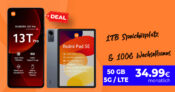 Xiaomi 13T Pro -1TB- & Xiaomi Redmi Pad SE für einmalig 88 Euro mit 50GB LTE/5G & 100€ Wechselbonus nur 34,99 Euro monatlich