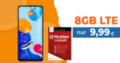 Xiaomi Redmi Note 11 & 30€ Wechselbonus & McAfee LiveSafe Attach mit 8GB LTE nur 9,99 Euro monatlich – nur 1 Euro Zuzahlung