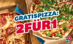 2-für-1 Pizza-Angebot in der Größe Classic zum Mitnehmen oder im Store, in mehr als 320 Filialen bei Domino’s Pizza