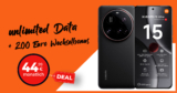 Xiaomi 15 Ultra für einmalig 1 Euro (+AG 39.99€) mit unlimited Datenvolumen und 200 Euro Wechselbonus bei Rufnummernmitnahme nur 44.99 Euro monatlich