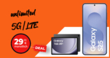 Samsung Galaxy S25 & Galaxy Tab A9+ Wi-Fi für einmalig 29 Euro (+AG 39.99€) mit unlimited Datenvolumen nur 29.99 Euro monatlich
