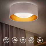 LED Deckenleuchte Stoff Taupe Gold Ø32cm 12W 1200lm 4000K Sternenhimmeleffekt nur 8,99 Euro