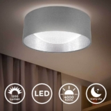 LED Deckenleuchte Stoff Grau Silber Ø32cm 12W 1200lm 4000K Sternenhimmeleffekt nur 8,99 Euro