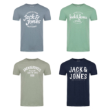 Jack & Jones JJLINO T-Shirt 4er Pack Rundhals Shirt Regular Print Baumwolle NEU für 39,99 Euro